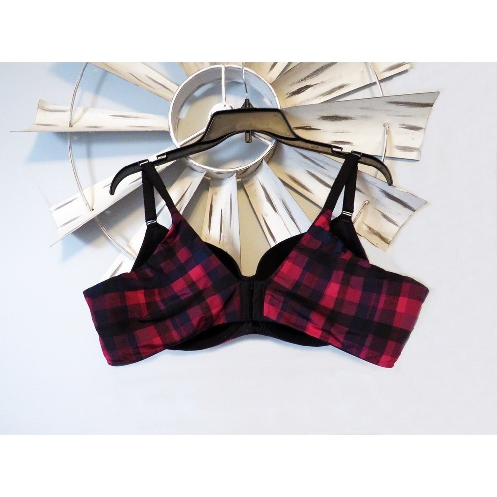 Torrid Curve Full-Coverage Balconette Plaid‎ Print 360° Back Smoothing Bra 44B - Picture 8 of 10